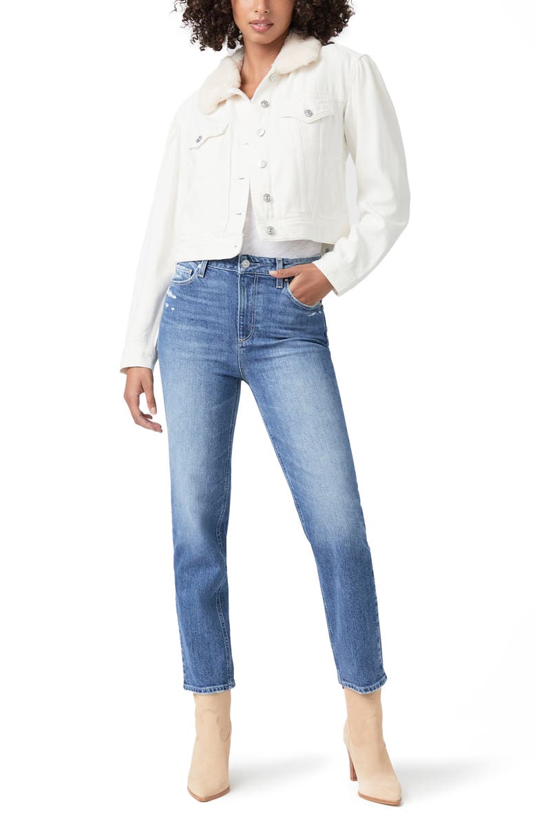 PAIGE Blythe Puff Sleeve Crop Denim Jacket, Alternate, color, 