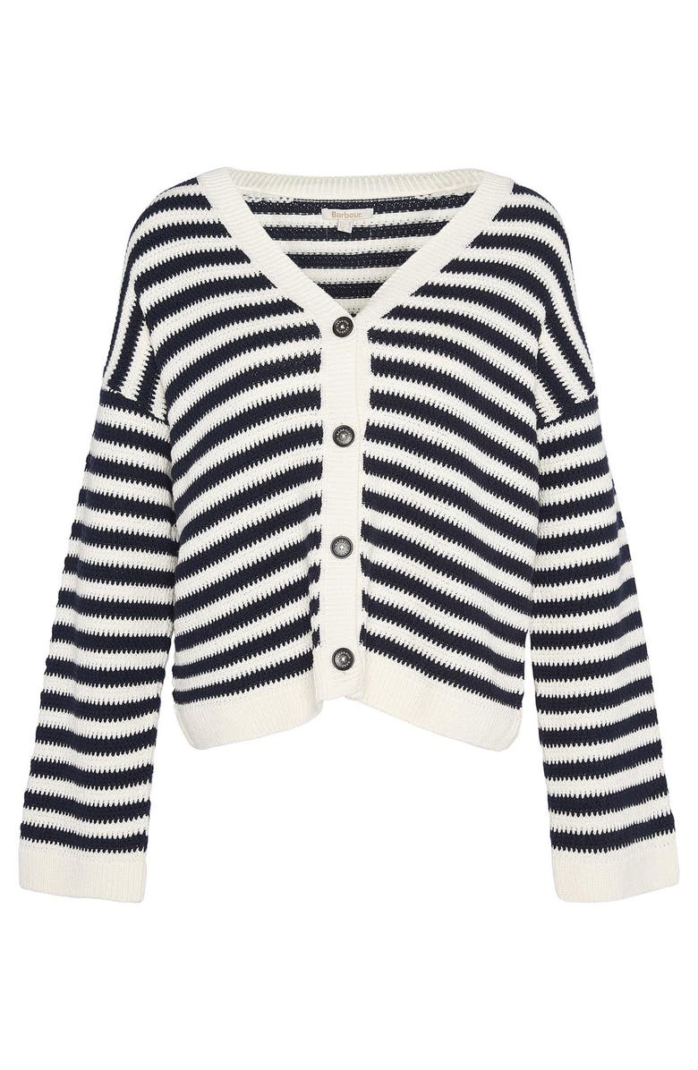 Barbour Sandgate Stripe Cotton V-Neck Cardigan, Alternate, color,