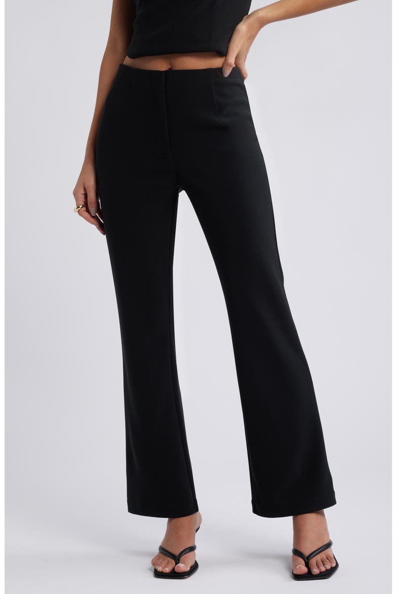 Ponte Flare Pants, Main, color, BLACK