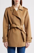 Michael Kors Double Face Wool Blend Crop Trench Coat