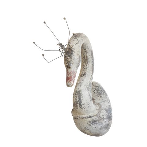 Magnesia Swan Wall Décor with Metal Crown
