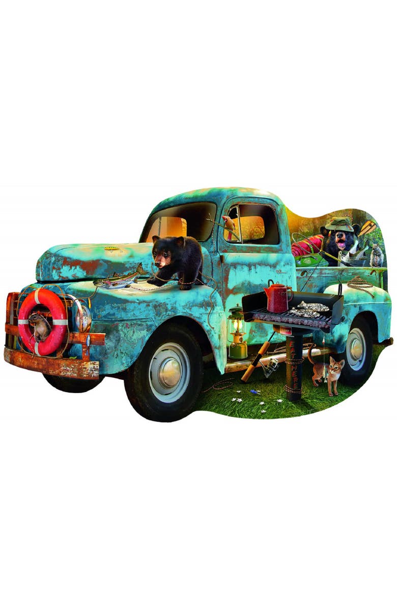 Sunsout The Blue Truck 1000 piece Jigsaw Puzzle for Adults Special Shape, Main, color, Multicolor