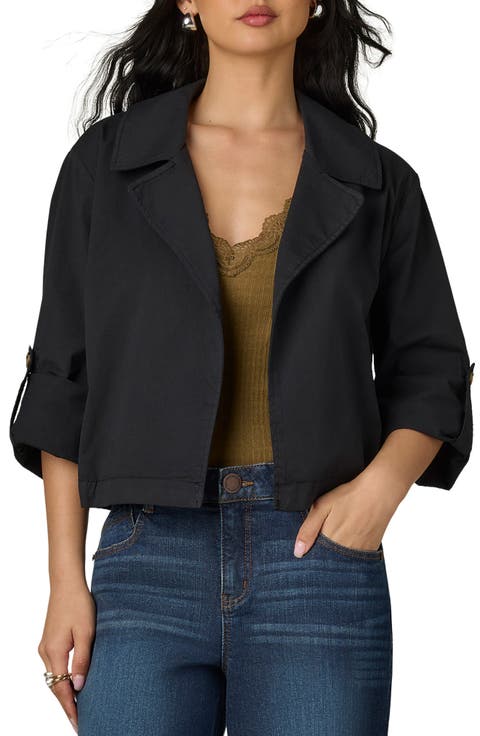 Roll Tab Open Front Soft Blazer