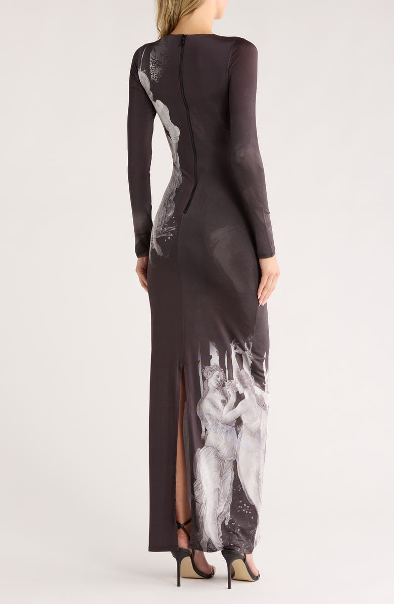 Alice + Olivia Delora Long Sleeve Maxi Dress, Alternate, color, 