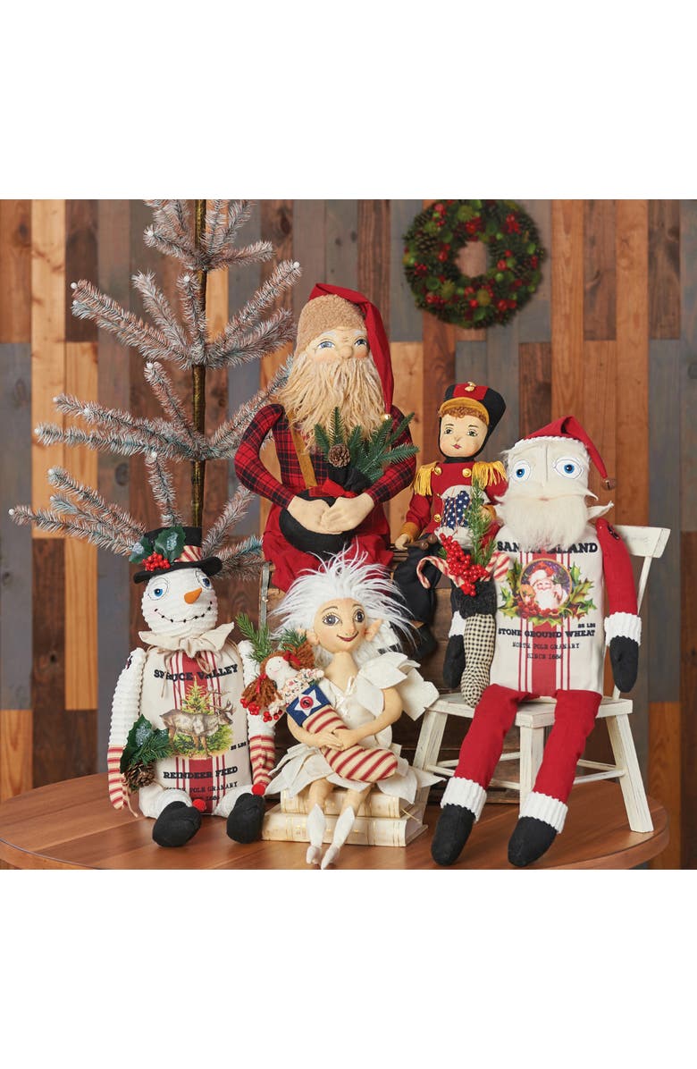 Gallerie II Edgarton Santa Joe Spencer Gathered Traditions Christmas Art Doll Figure, Alternate, color, Red