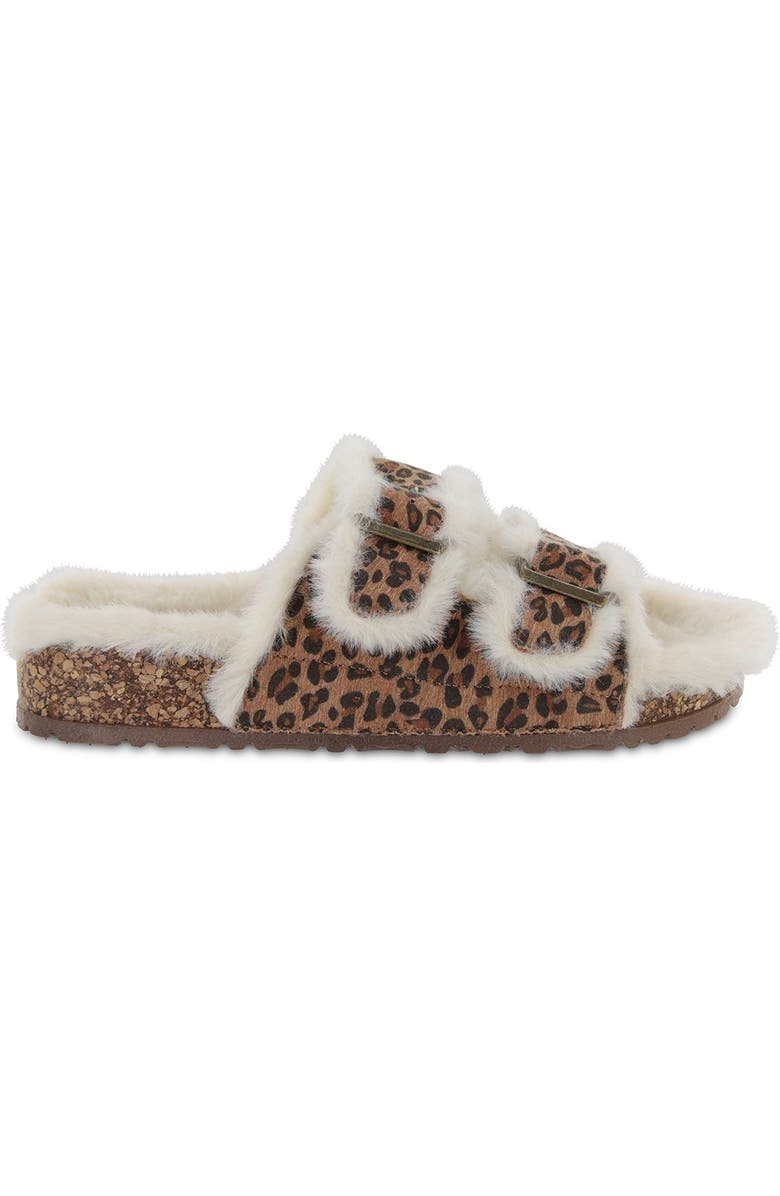 MIA Rozy Faux Fur Dual Buckle Slide, Alternate, color,