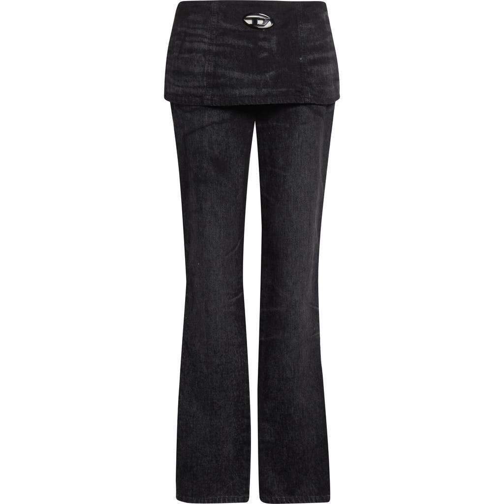 Diesel ® D-hourjian Layered Cotton & Hemp Jeans In Black