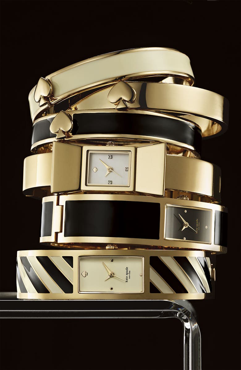 Kate Spade New York 'spade' hinged bangle, Alternate, color,