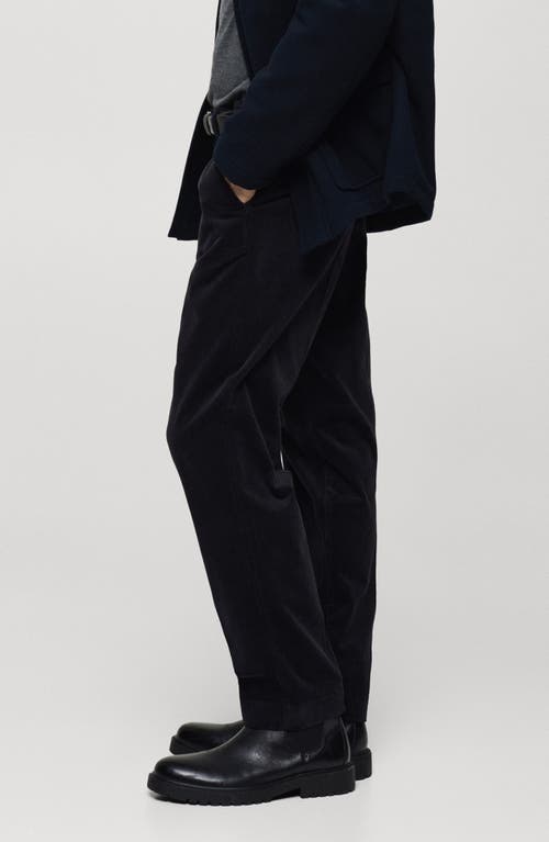 Mango Regular Fit Cotton Corduroy Chinos In Blue