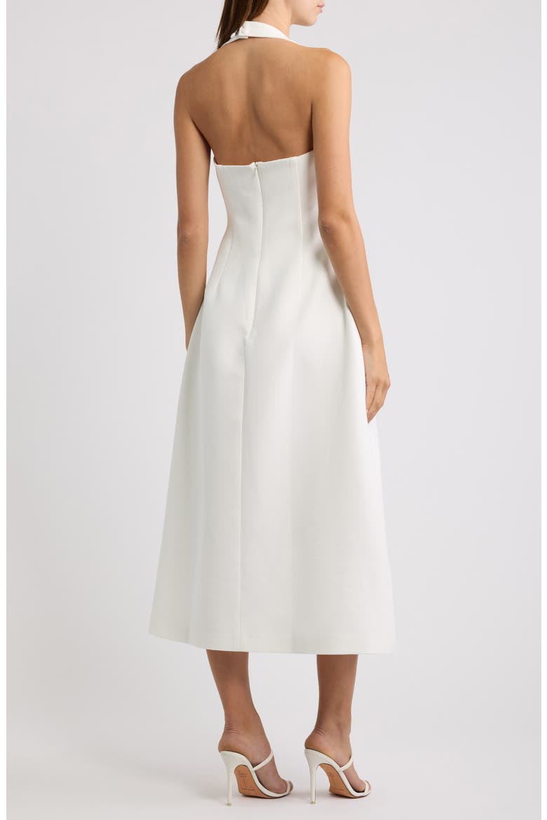 Halter Midi Dress, Alternate, color, WHITE