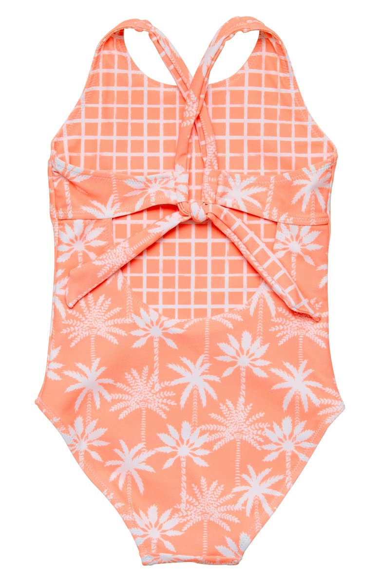 Snapper Rock Kids' Cali Palms Reversible One-Piece Swimsuit, Alternate, color, Orange