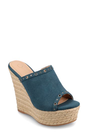 JOURNEE COLLECTION JOURNEE COLLECTION YARI PLATFORM WEDGE ESPADRILLE SANDAL 