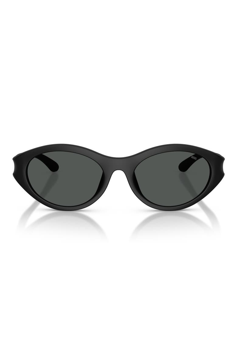 53mm Oval Sunglasses, Main, color, MATTE BLACK/ DARK GREY