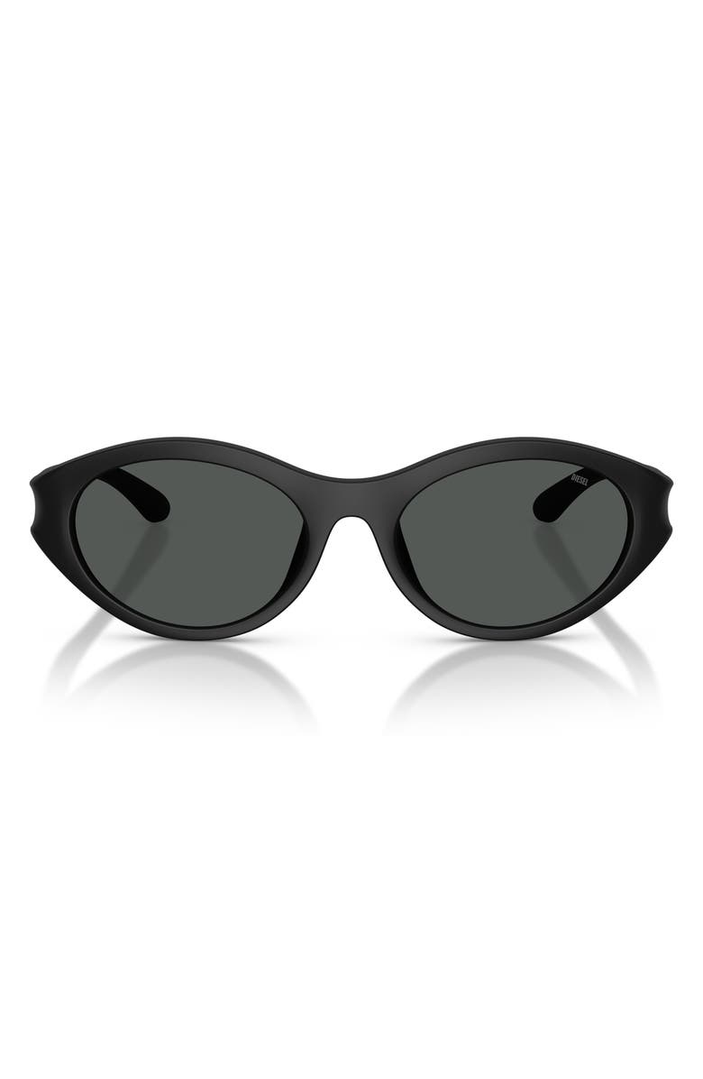DIESEL<sup>®</sup> 53mm Oval Sunglasses, Main, color, Matte Black/ Dark Grey