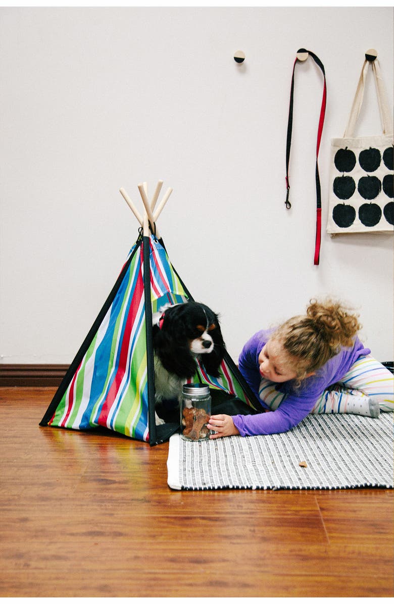 Pacific Play Tents Stripe Pet Tent, Alternate, color, Red Blue Yellow Green