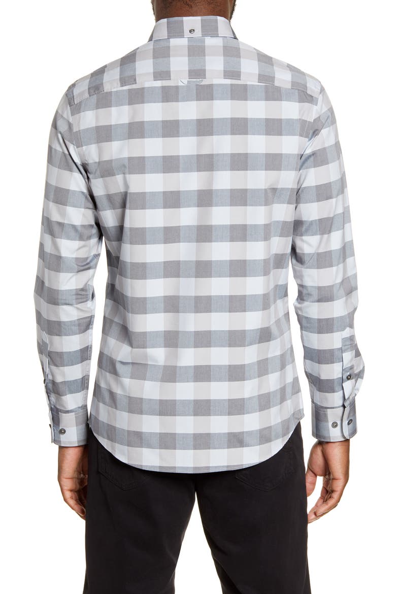 Slim Fit Non-Iron Check Button-Down Shirt, Alternate, color, BLUE GREY ICE CHECK