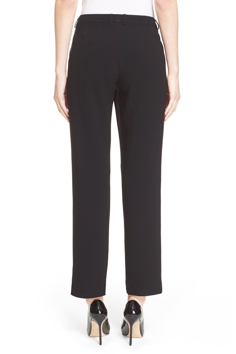Collection 'Jennifer' Crepe Marocain Ankle Pants, Alternate, color, CAVR CAVIAR
