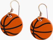 Nickel & Suede Mini Slam Dunk Basketball Earrings