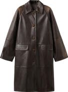 MANGO Selection Longline Leather Coat