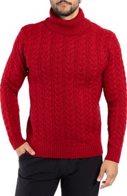 XRAY Cable Knit Turtleneck Sweater