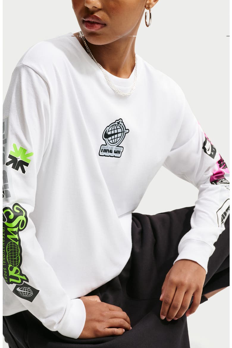 Sportswear Long Sleeve Graphic T-Shirt, Alternate, color, WHITE