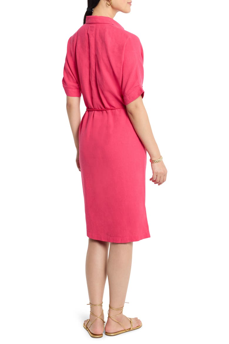 Rumba Tie Belt Linen Blend Shirtdress, Alternate, color, DAIQUIRI