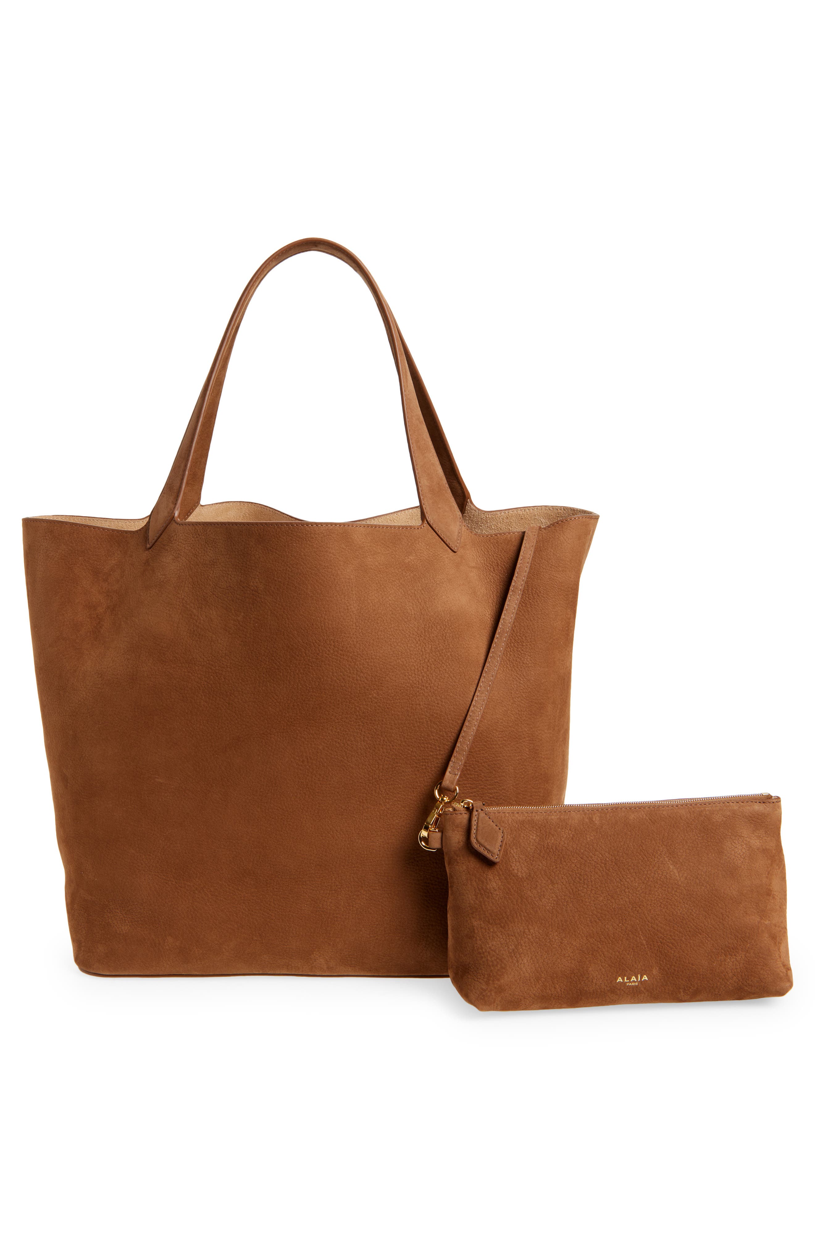 Alaïa Le Cabas Suede Tote, Alternate, color, Terre D Ombre