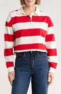 Vigoss Stripe Long Sleeve Cotton Polo