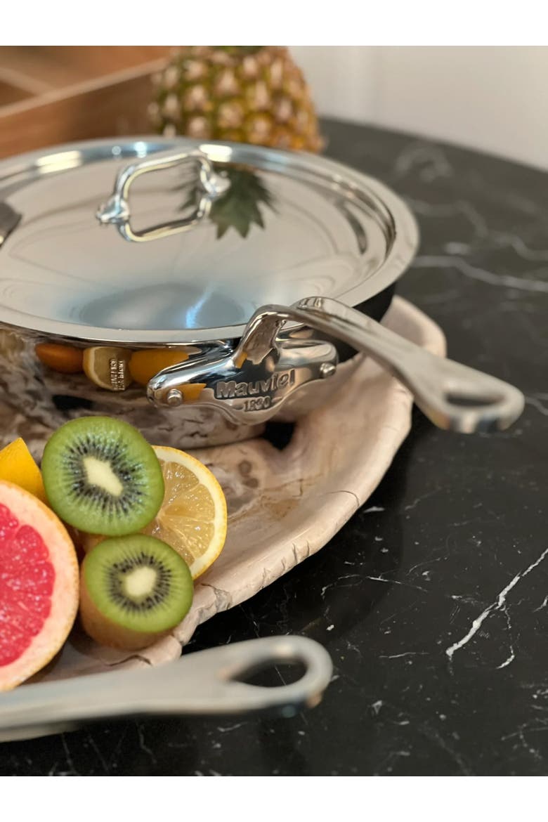 M'Cook 2.1 qt. Stainless Steel Curved Splayed Saute Pan with Lid, Alternate, color, Silver