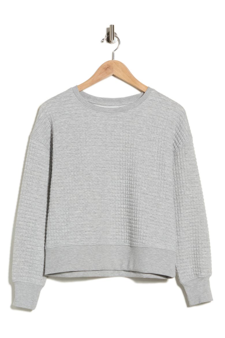 Nancy Quilted Pullover Sweatshirt, Alternate, color, HEATHER GREY