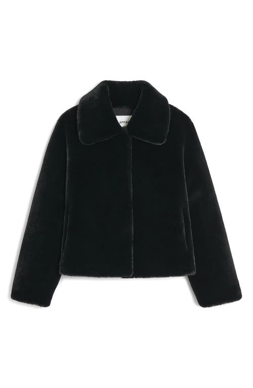 Apparis Milly Faux Fur Short Coat In Black