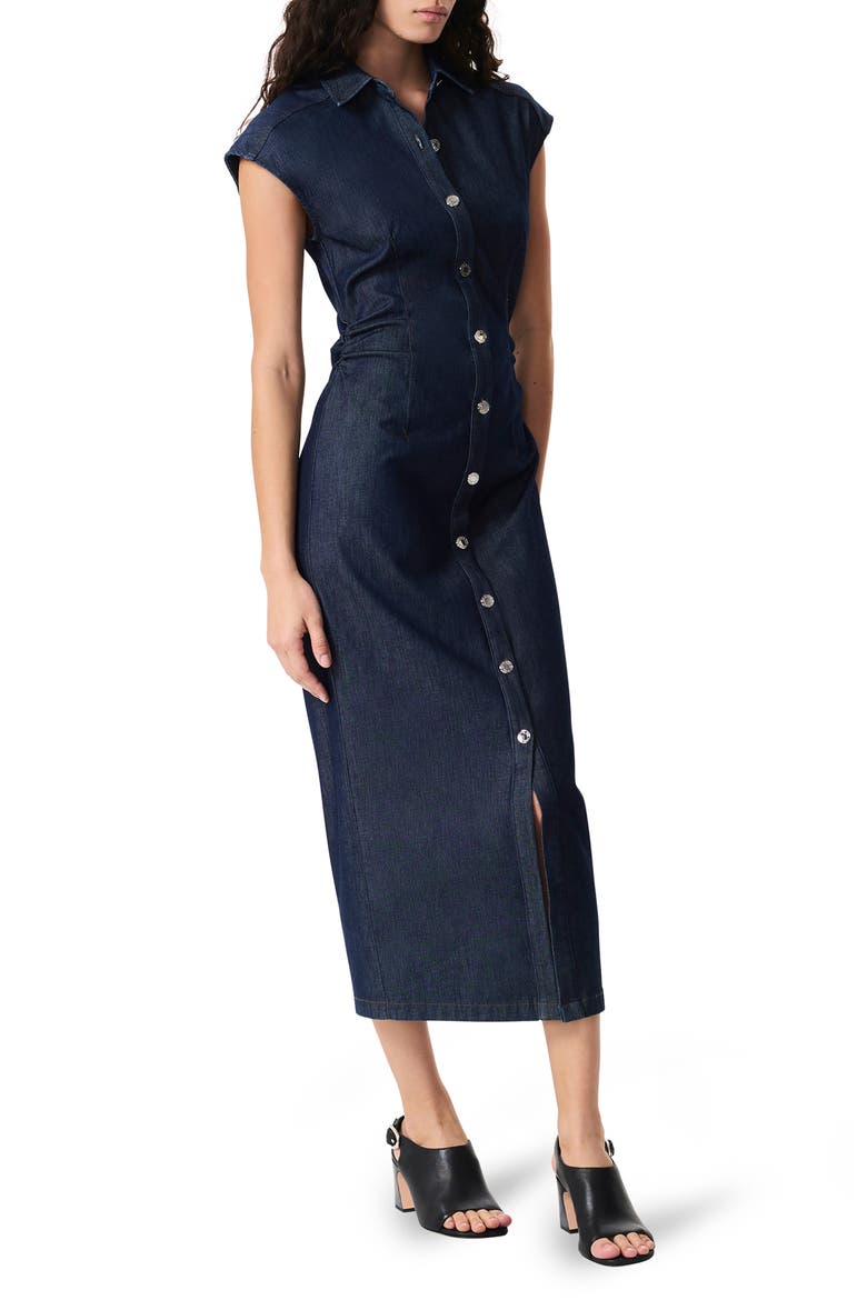 Airflex Leah Cotton Blend Denim Shirtdress, Main, color, RINSE