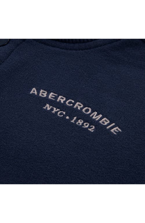 Abercrombie Kids Kids' Colorblock Hooded Fleece Bomber Jacket In Blue