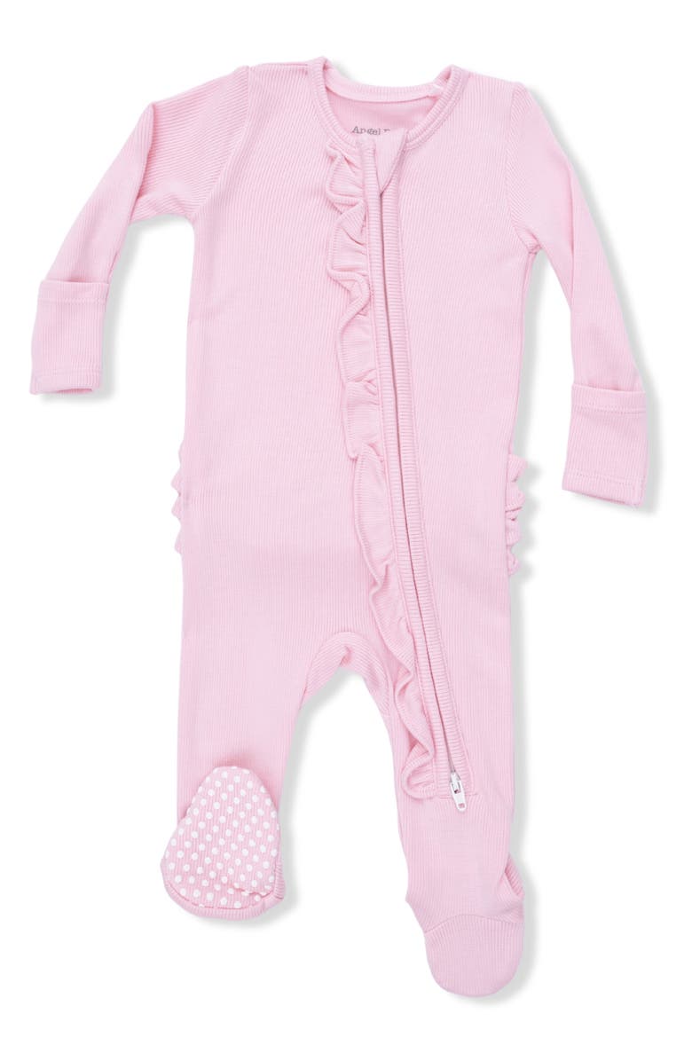 Angel Dear Ruffle Rib Footie, Main, color, Pink
