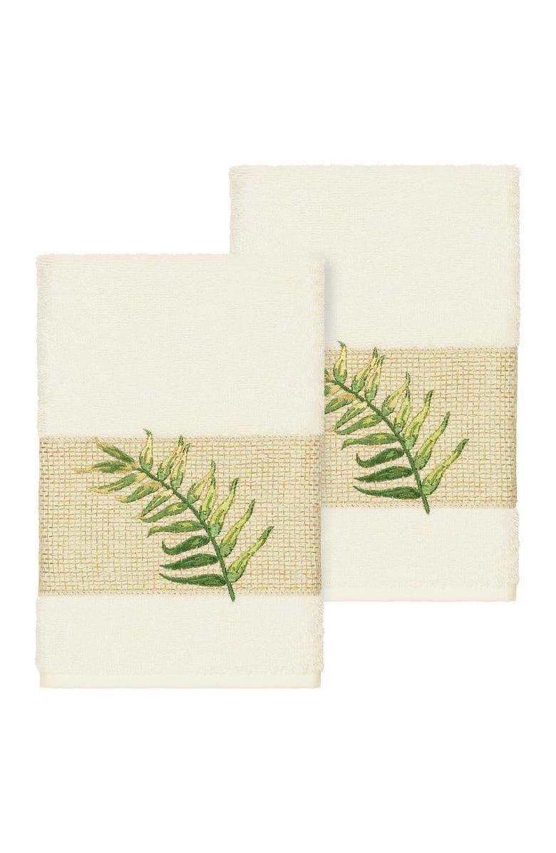 Linum Home Textiles Zoe Embellished Hand Towel - Set of 2 - Cream, Main, color, Cream