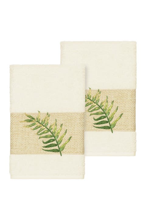 Zoe Embellished Hand Towel - Set of 2 - Cream