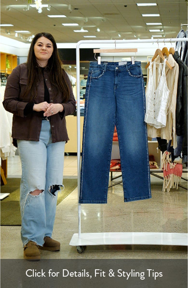 Yolanda Studded Low Rise Wide Leg Jeans, sales video thumbnail