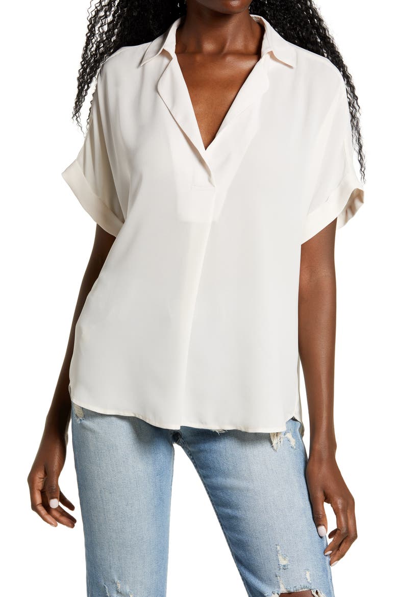 Button Back Top, Main, color, POWDER PUFF