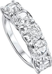 Bliss Diamond 5 1/4Ct Cushion Cut 5-Stone Diamond Wedding Anniversary Ring 14k Gold Lab Grown