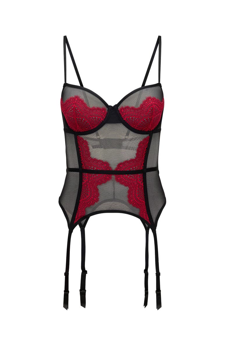 Adore Me Charliee Unlined Balconette Bustier, Alternate, color, Dark Red
