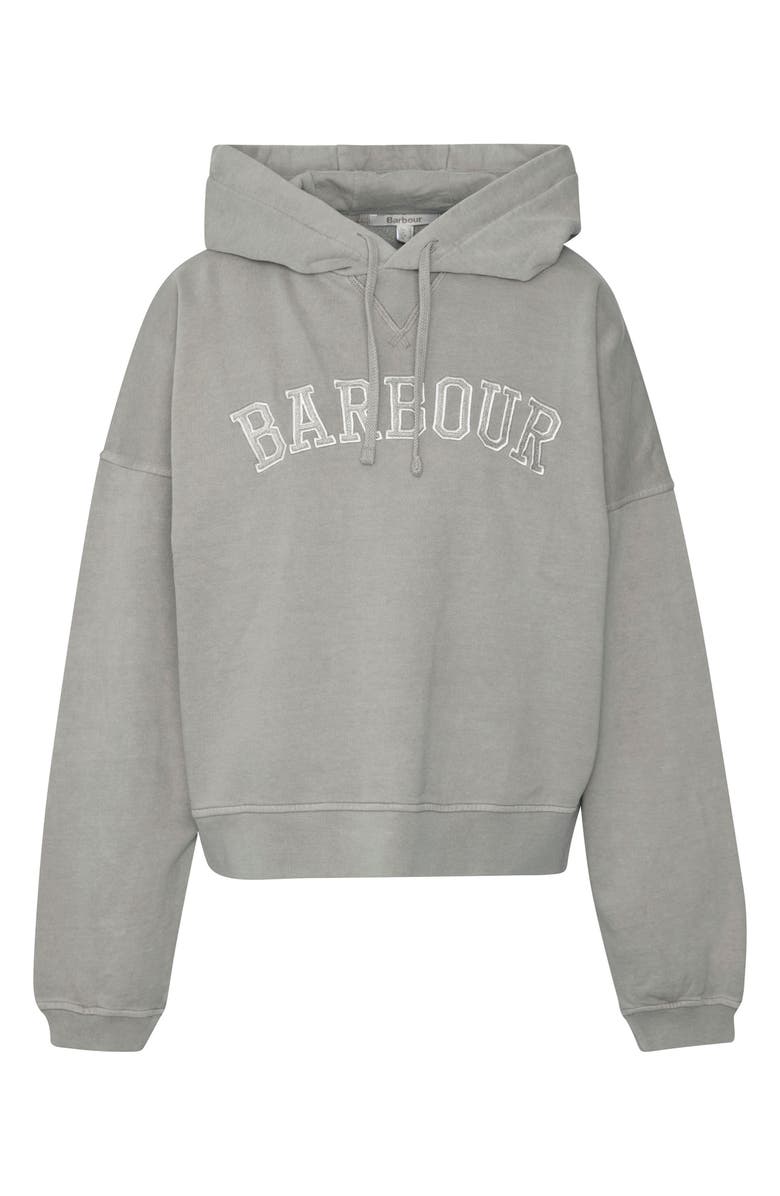 Barbour Katie Logo Embroidered Cotton Graphic Hoodie, Alternate, color, Washed Khaki