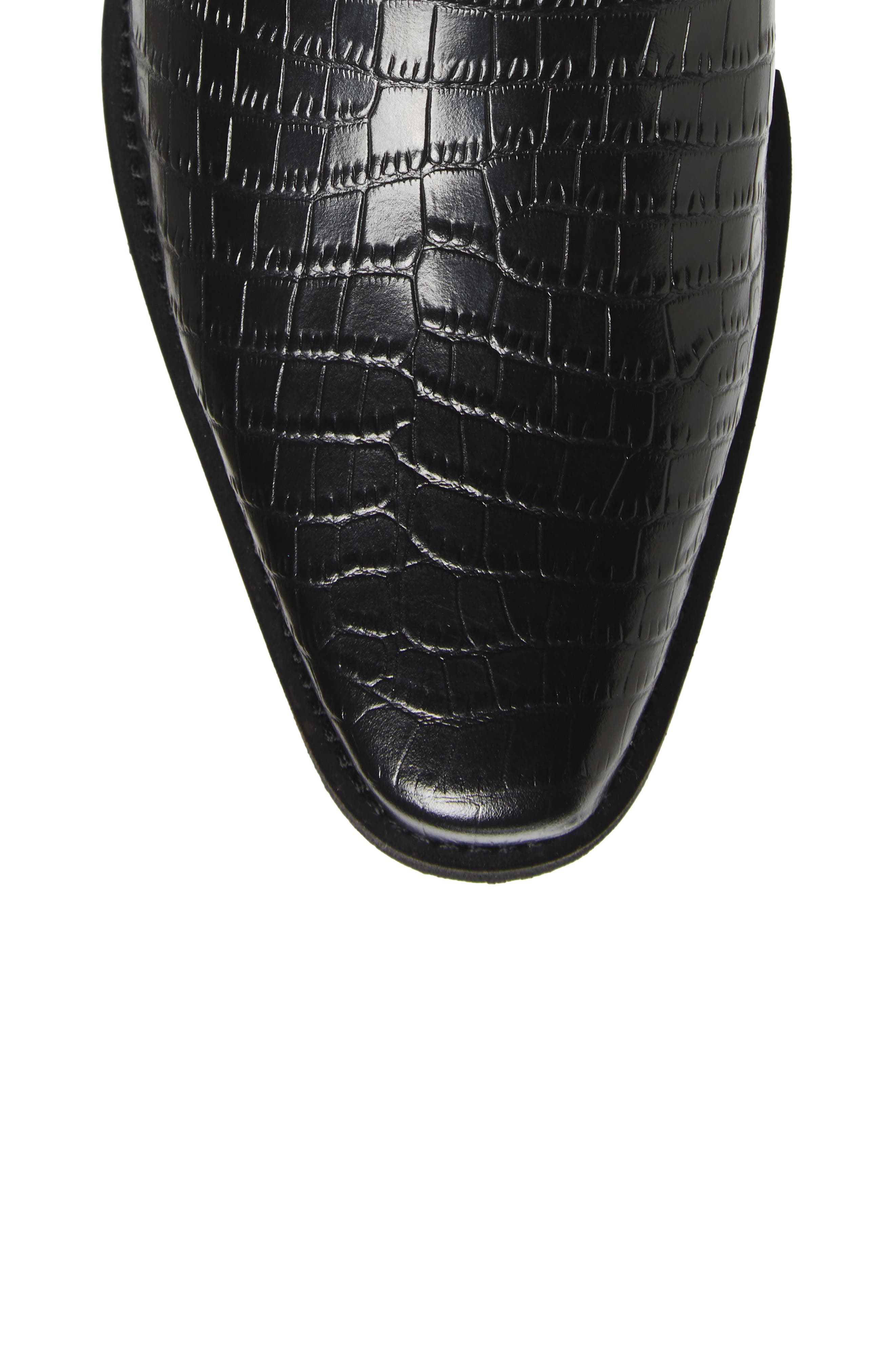 Sam Edelman Oakland Croc Embossed Western Boot, Alternate, color, 