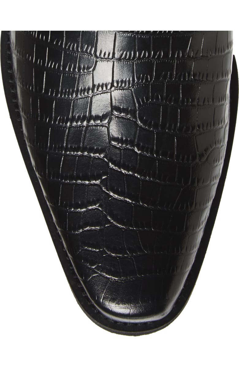 Sam Edelman Oakland Croc Embossed Western Boot, Alternate, color,