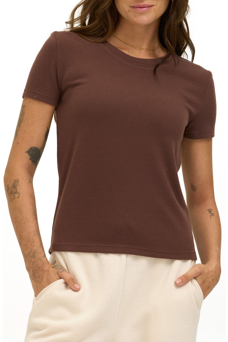 Gwenda Crewneck T-shirt, Main, color, COFFEE