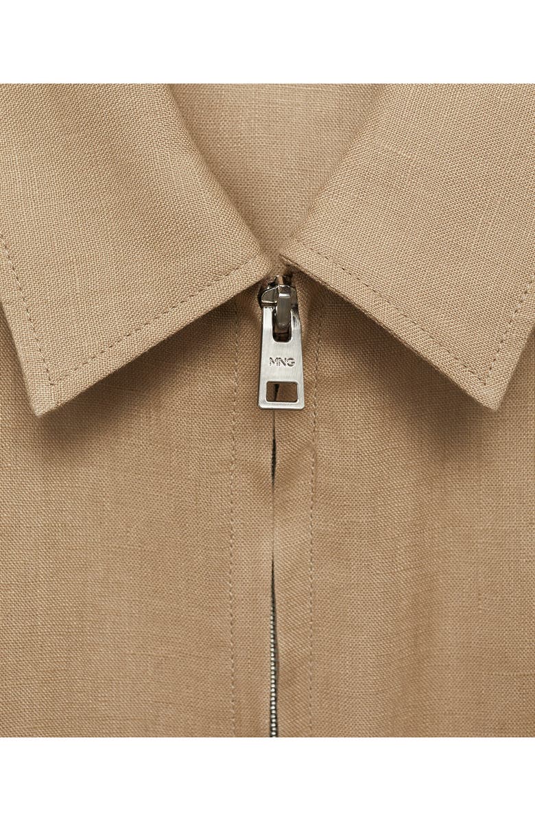 MANGO Linen Jacket with Pockets, Alternate, color, Beige