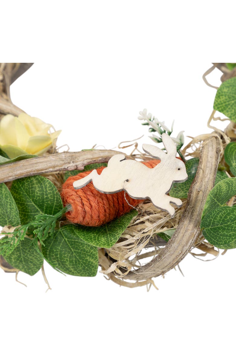 Northlight Bunnies and Carrots Small Artificial Easter Twig Wreath - 12", Alternate, color, Green