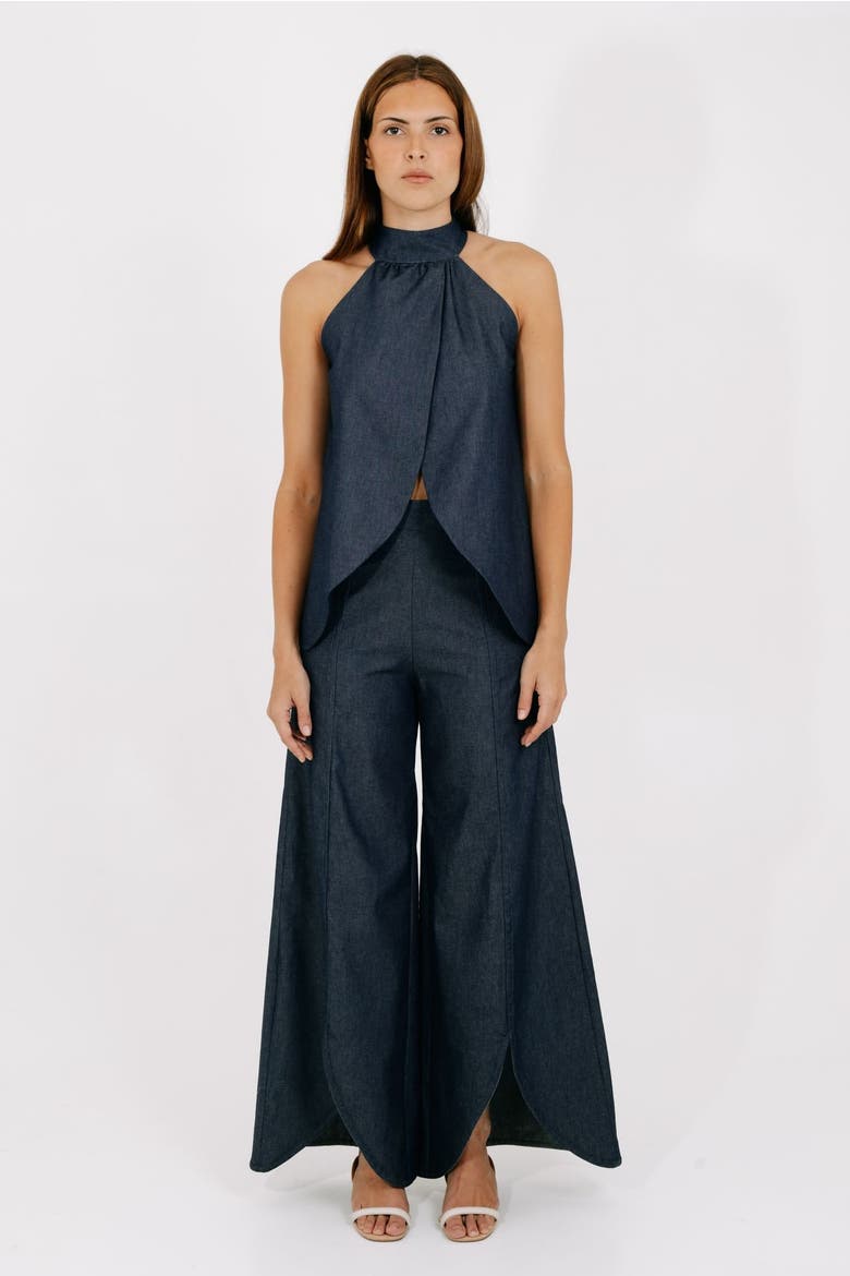 Flow Wide-leg Denim Pants, Alternate, color, Dark Denim