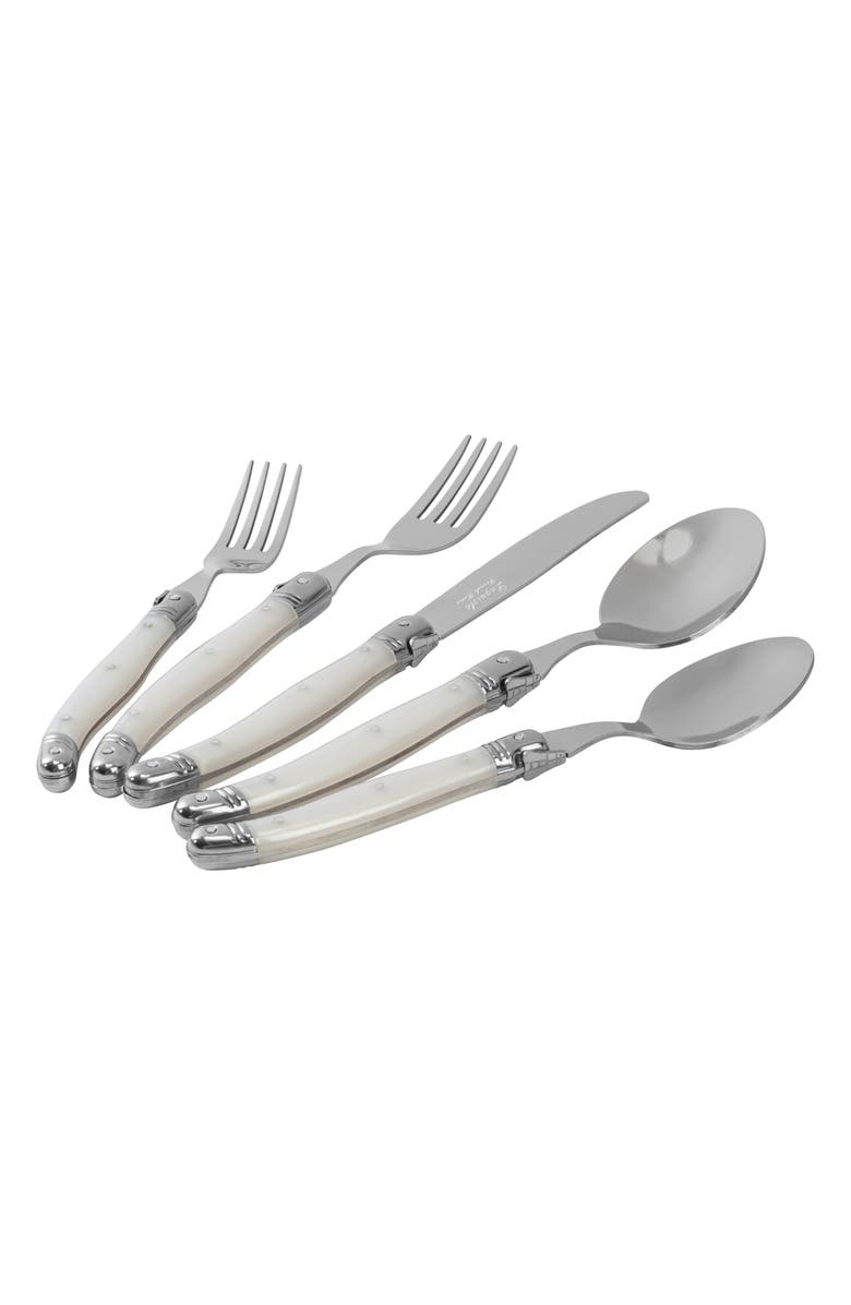 FRENCH HOME Laguiole 20-Piece Flatware Set, Alternate, color, White