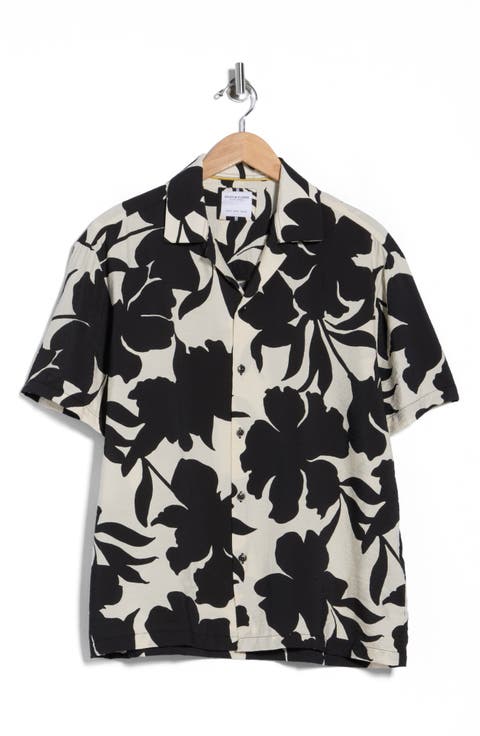 Floral Crinkled Camp Shirt