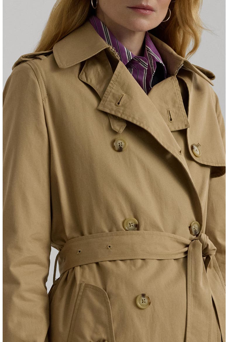Water Repellent Belted Twill Trench Trench Coat, Alternate, color, BIRCH TAN